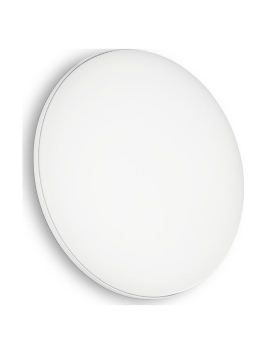 Ideal Lux Mib PL1 Round Outdoor Ceiling Flush Mount with Integrated LED in White Color 202945