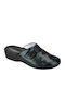 Naturelle Anatomic Leather Women's Slippers In Black Colour