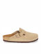 Boston Soft Footbed Anatomical Leather Women's Slippers Beige Narrow Fit