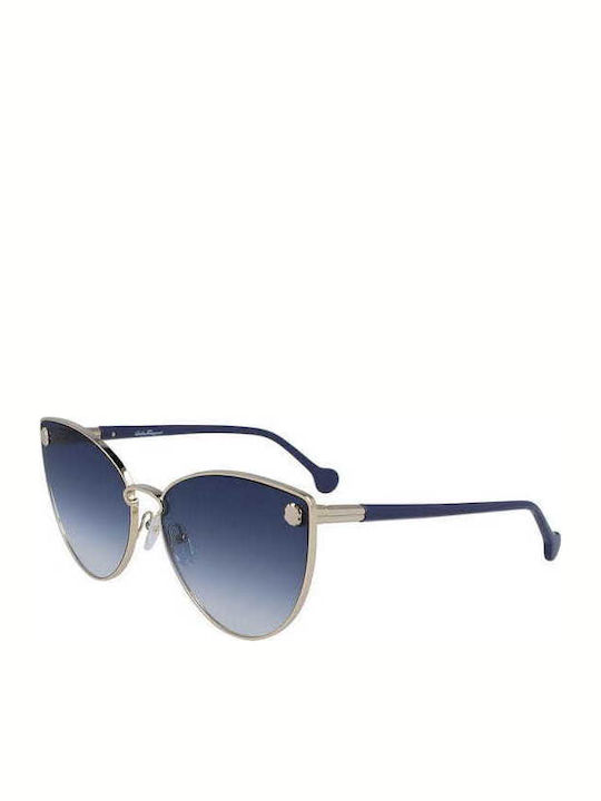 Salvatore Ferragamo Women's Sunglasses with Silver Metal Frame SF185S 743