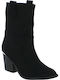 18.107.C9759 Suede Women's Ankle Boots with Medium Heel Black