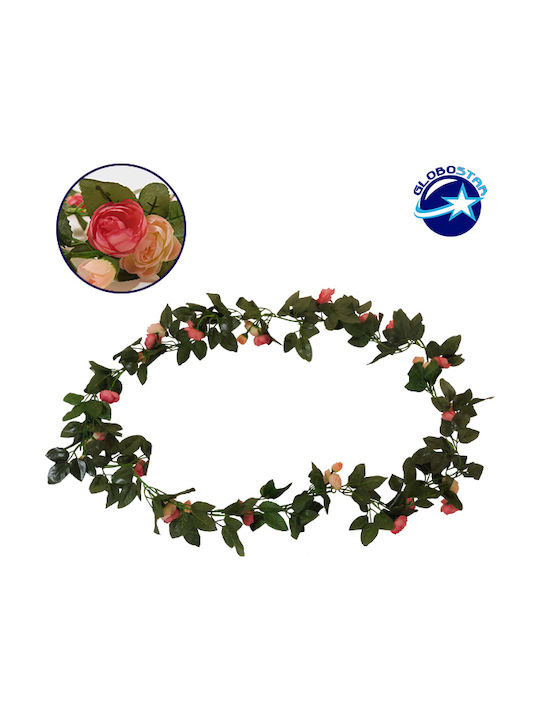 GloboStar Hanging Artificial Plant Rose Red 220cm with LED 1pcs