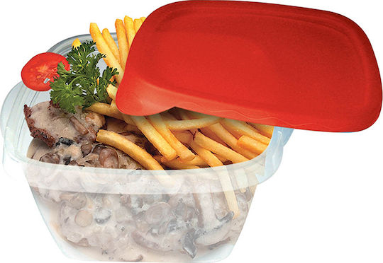 Cyclops Fast & Easy Cutie pentru Mâncare Plastic Roșu Potrivit pentru Cuptor cu Microunde 3buc