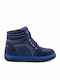 Crocodilino Kids Leather Anatomic Boots with Lace Navy Blue