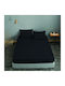 Le Blanc Sheet for Single Bed with Elastic 100x200+30cm. Cotton Line Black