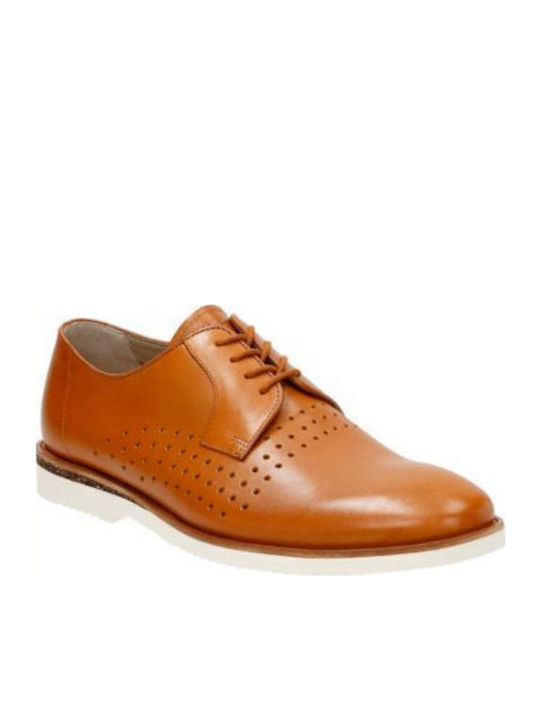 Clarks Tulik Edge Men's Leather Oxfords Tabac B...