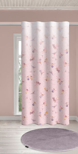 Guy Laroche Παιδική Κουρτίνα Fairy με Τρέσα Ροζ 145x270εκ.