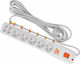 Acar P7 Power Strip with Surge Protection 7 Positions with Switch and Cable 1.5m Gray