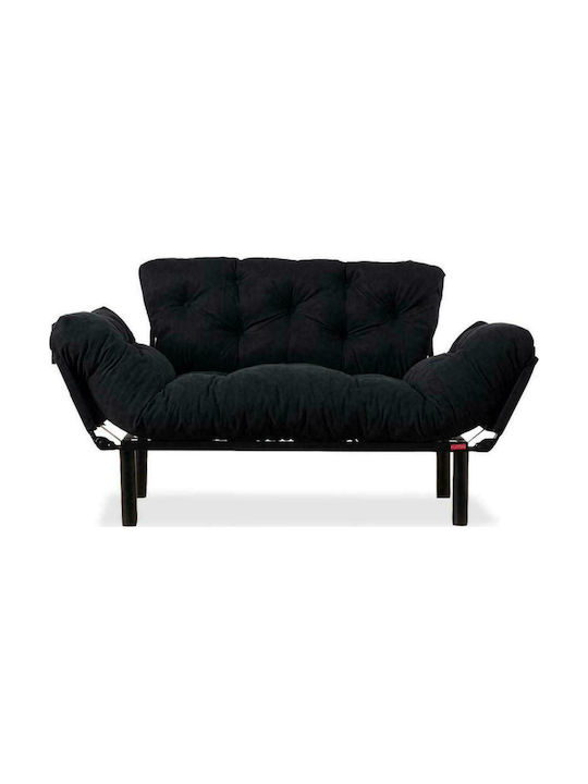 PWF-0018 Διθέσιος Καναπές Κρεβάτι Μαύρος 155x73εκ.