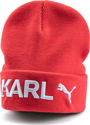 PUMA x Karl Beanie Γυναικείος Σκούφος Πλεκτός σε Κόκκινο χρώμα