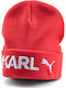 X Karl Beanie Γυναικείος Σκούφος Πλεκτός σε Κόκκινο χρώμα
