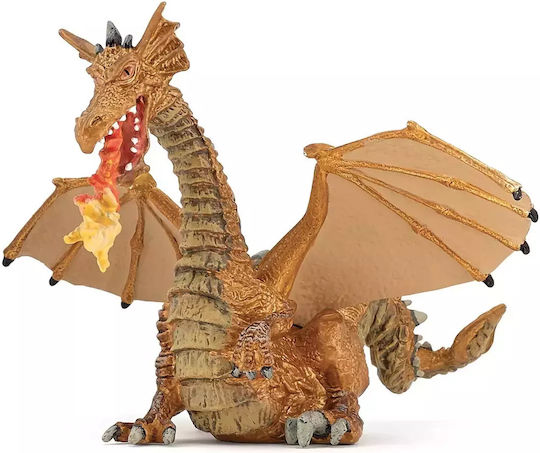 Papo Jucărie Miniatură Gold Dragon with Flame 10.2cm.