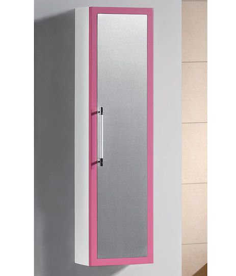 Gloria Colonela Dulap de Baie 27x15x100cm Gri/Roz