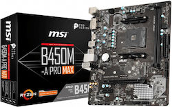 MSI B450M-A Pro Max Motherboard Micro ATX with AMD AM4 Socket