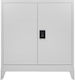 Double-leaf Galvanized Metal Cabinet with Locking Capability with 2 Shelves with Adjustable Feet 70x40x101 cm