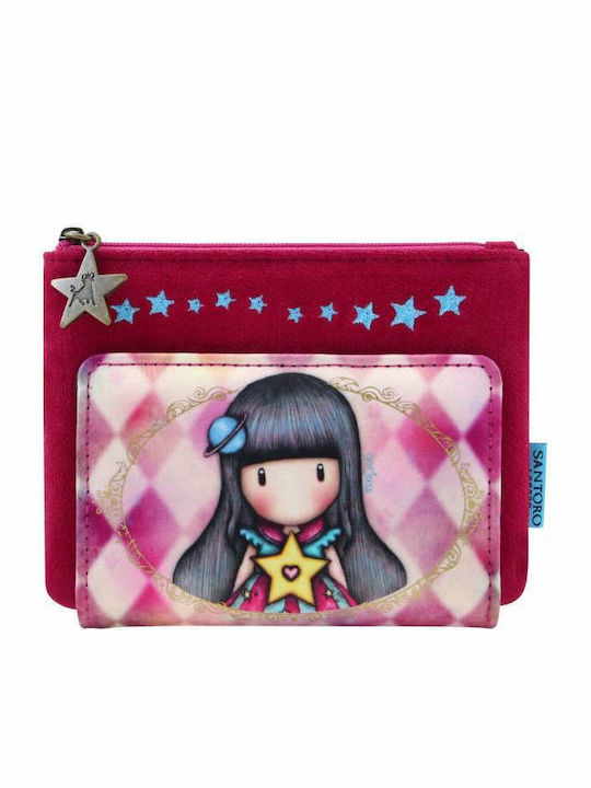 Santoro Circus Moon Buttons Kids Wallet with Coins with Zipper Fuchsia