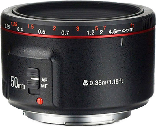 Yongnuo Full Frame Φωτογραφικός Φακός YN 50mm f/1.8 II Σταθερός για Canon EF Mount Μαύρος