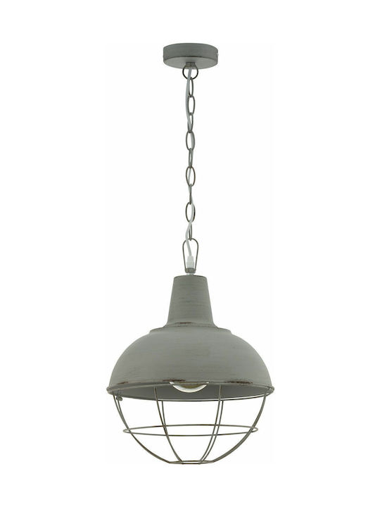 Eglo Cannington Pendant Light Single-Light Grid for Socket E27 Gray