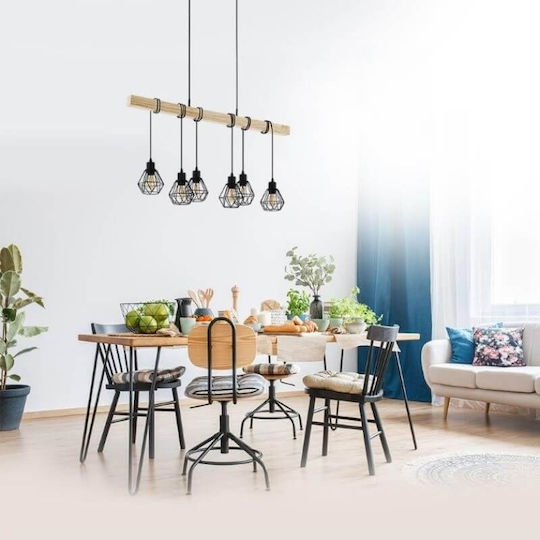 Eglo Townshend Κρεμαστό Φωτιστικό Καφέ 100x20x110εκ.