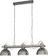 Eglo Lubenham Pendant Light Silver Rail with Socket E27 90x110x110cm