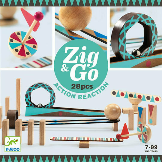 Djeco Wooden Construction Toy Zig & Go for Children 7+ years+ Years