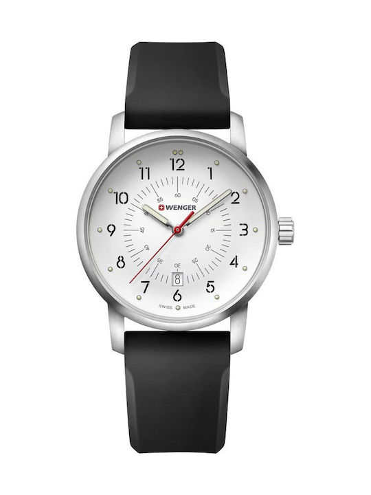 Wenger Avenue Men's Watch 42mm Battery with Black Rubber Strap