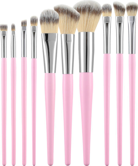 Tools for Beauty Σετ με Πινέλα Μακιγιάζ από Συνθετική Τρίχα Pink 10τμχ