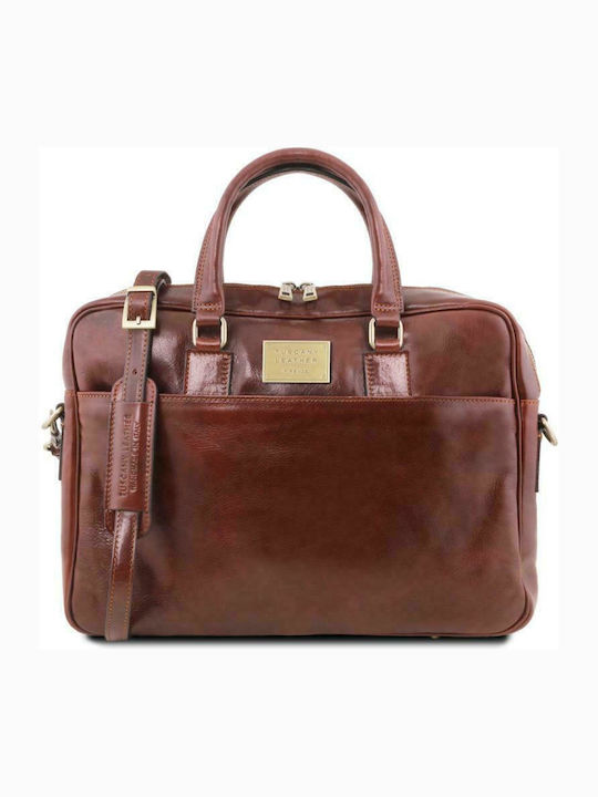 Tuscany Leather Urbino TL141241-BROWN Shoulder / Handheld Bag for 15.6" Laptop Brown