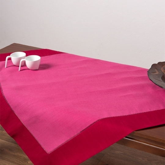 Silk Fashion Кариран Памучна с бродерия Подредба Bg17 Фуксия 90x90бр