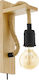 Eglo Rampside Industrielle Wandleuchte mit Steckdose E27 und Schalter Schwarz 13.5x13.5x8cm