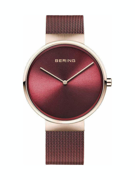 Bering Time Classic Women's Watch with Red Metal Bracelet