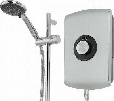 Triton Amore Wall Mounted Electric Single-Phase Instant Water Heater for Bathroom 8kW Brushed Steel