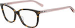 Moschino Plastic Eyeglass Frame Cat Eye Brown Tortoise MOL546 086