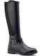 Leather Women's Boots with Rubber Black