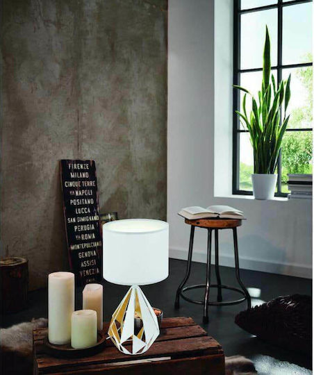 Eglo Carlton Metal Table Lamp for Socket E27 with White Shade and Base