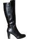 Envie Shoes High Heel Women's Boots with Zipper Black