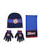 Stamion Set Căciulă Copil cu Eșarfă & Mănuși Textil Albastru