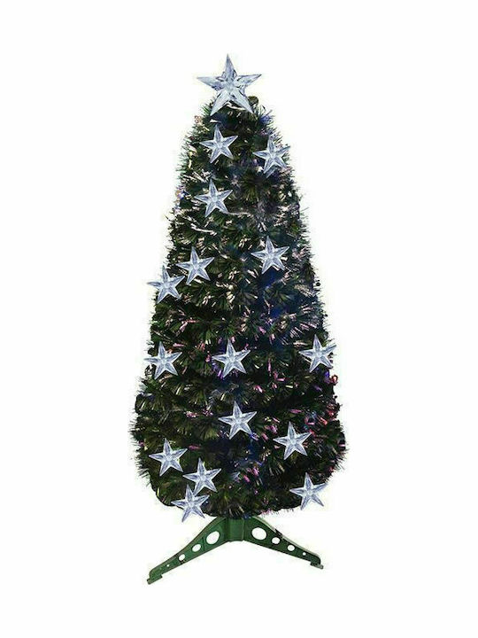 Χριστουγεννιάτικο Δέντρο Led Πράσινο Στολισμένο 60εκ με Πλαστική Βάση και Φωτισμό Οπτικών Ινών