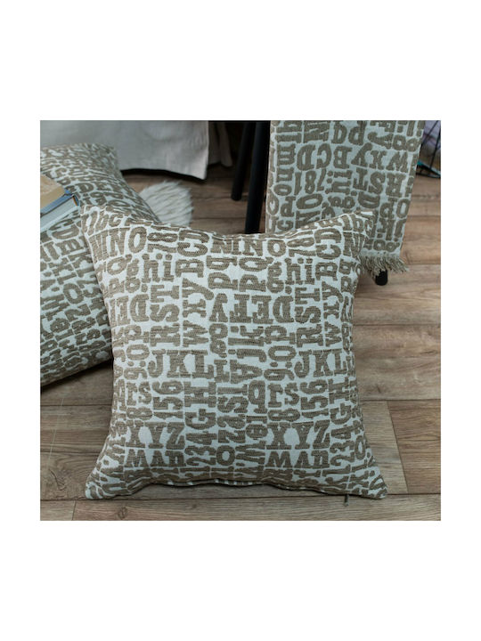 Teoran Sofa Cushion Letters 02 Beige 45x45cm.