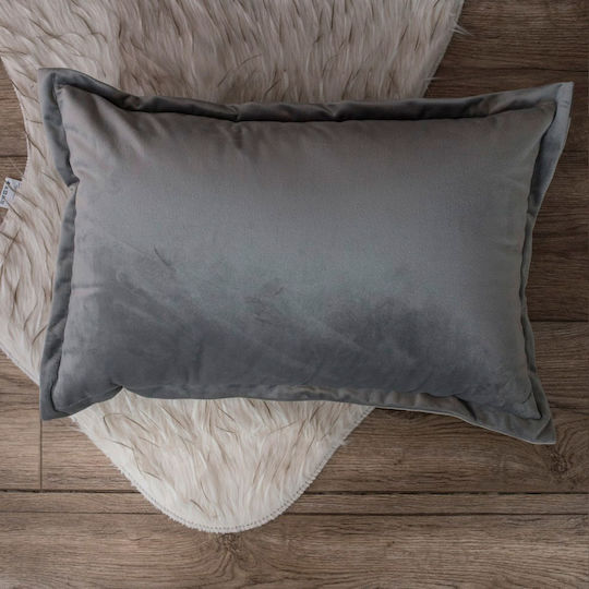 Teoran Μαξιλάρι Καναπέ Velvet 11 Silver 30x50εκ.