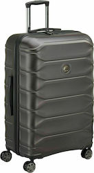 Delsey Meteor Large Travel Suitcase Hard Brown with 4 Wheels Height 78cm.