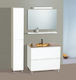 Pro Bagno Нищо 909B Шкаф със Мивка & Огледало със светлина Д90xШ46xВ83см Бял