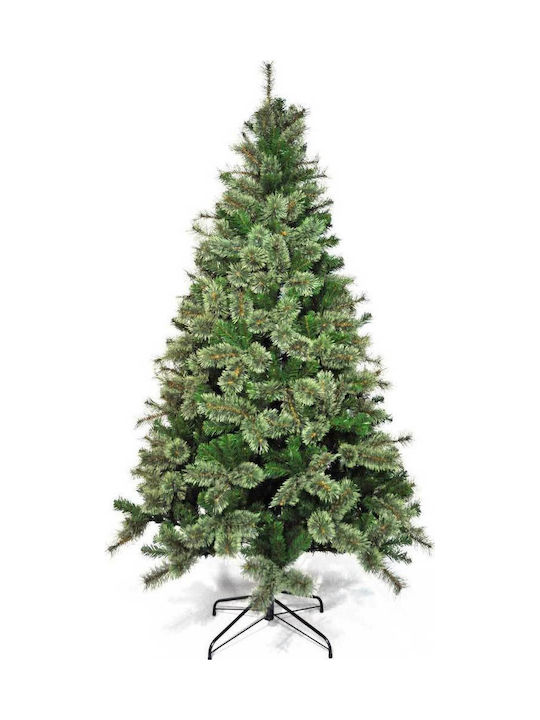 Casmere Christmas Green Tree with Metallic Base and Built in Branches H180cm