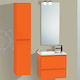 Pro Bagno Έρση 913B Πάγκος με Νιπτήρα & Καθρέπτη με Φως Γυαλιστερή Λάκα Μ55xΒ34xΥ52cm Πορτοκαλί