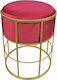 Stool For Living Room Upholstered with Velvet Red 46x46x36cm