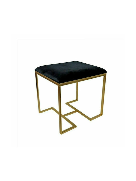 Stools For Living Room Upholstered with Velvet Black 1pcs 45x38x46cm