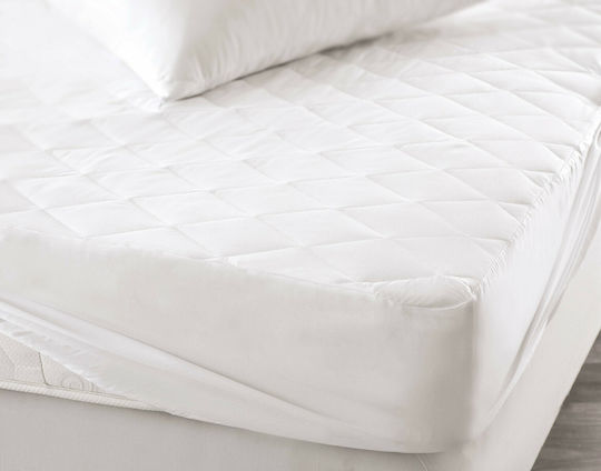 Rythmos Protective Cover Semi-double with Elastic Bands 130 White 120x200+30cm