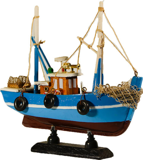 Weihnachtsboot Segelboot Holz 16x15cm