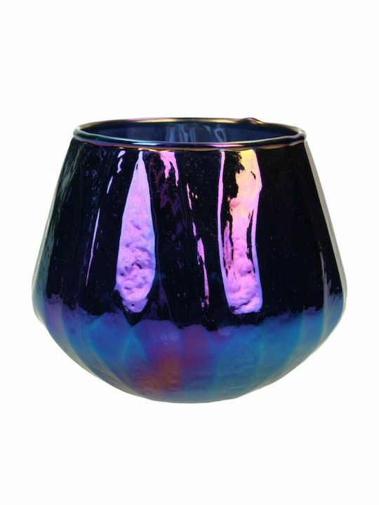 Zaros Candle Holder suitable for Tealights Glass in Purple Color 11x11x9.1cm 1pcs