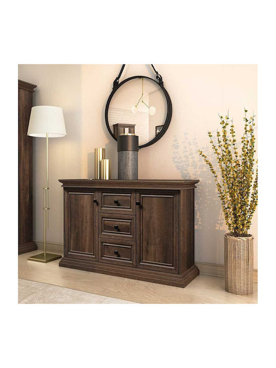 Sideboard Mozart Wooden with Drawers Walnut 121x40x76cm